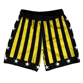 Black and Yellow Champ Athletic Running Fitness Exercise Shorts 7" Inseam Shorts Made In USA