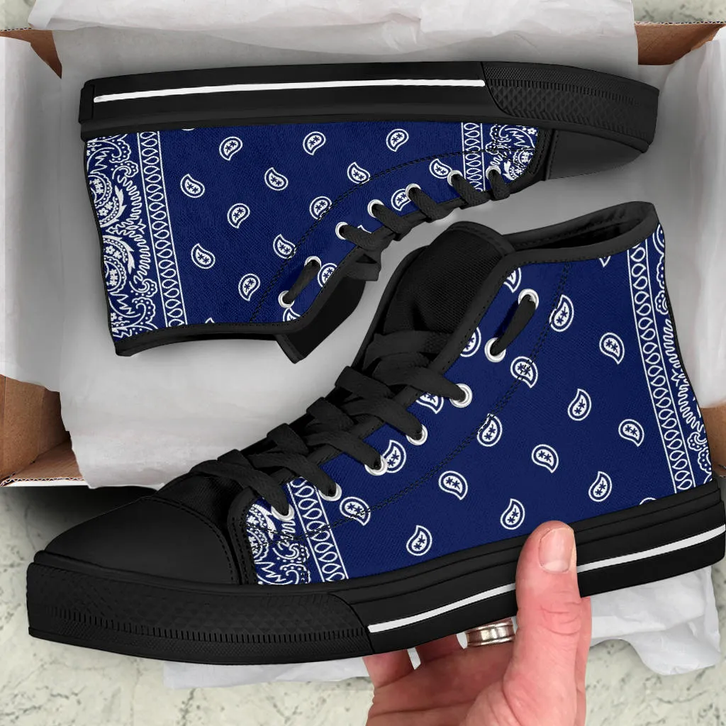 Blue Bandana Crip Cuzz High Top Sneakers
