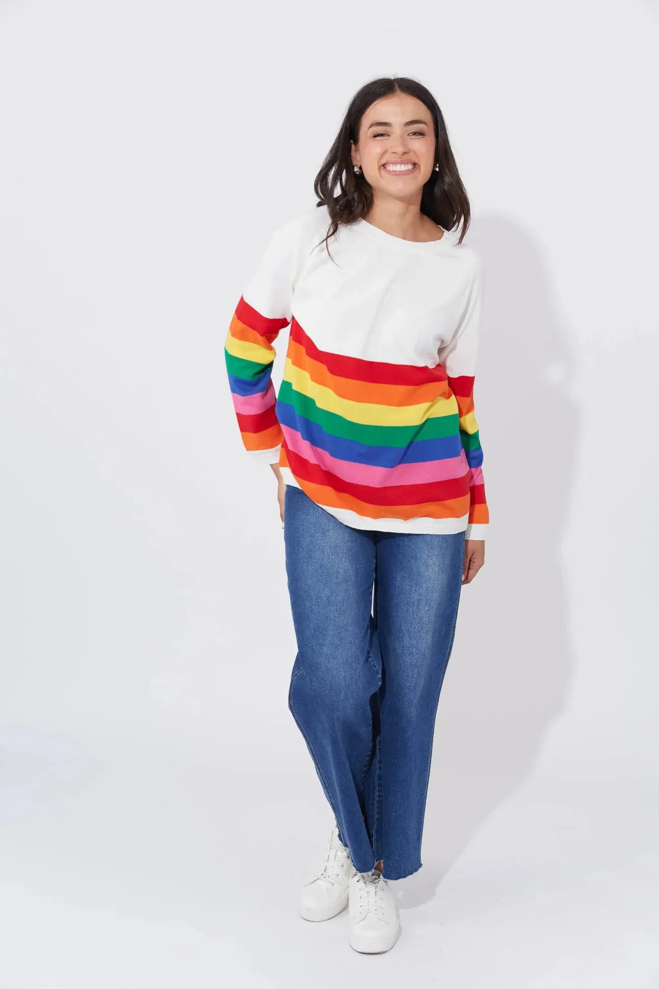 FLORIDA STRIPE JUMPER- RAINBOW