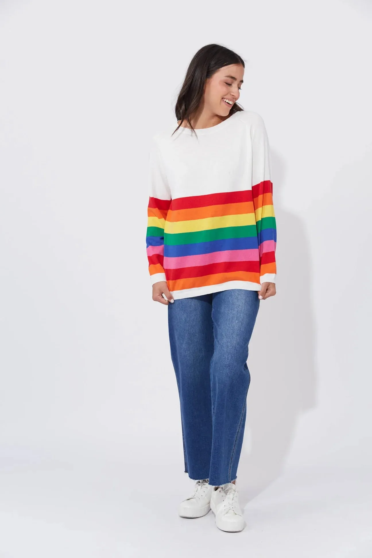 FLORIDA STRIPE JUMPER- RAINBOW