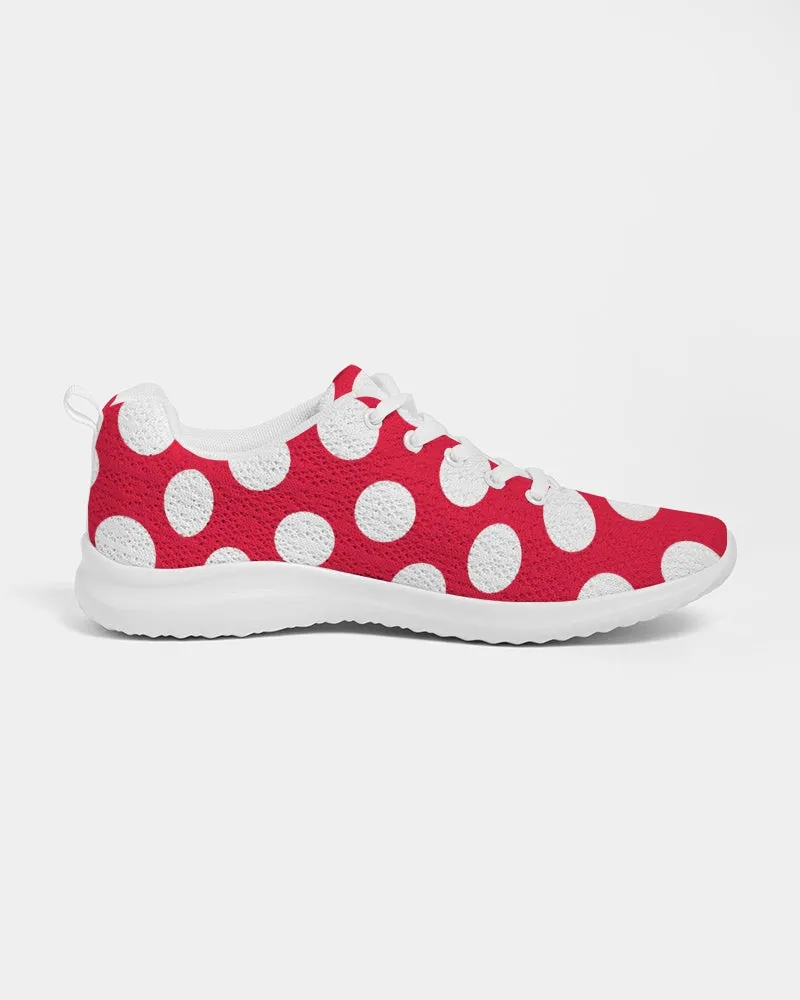 Red-White Polka Dots - Mouse Inspired Pattern Women's Athletic Shoe