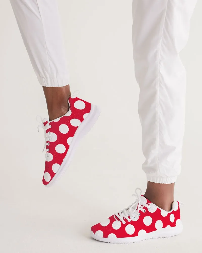 Red-White Polka Dots - Mouse Inspired Pattern Women's Athletic Shoe
