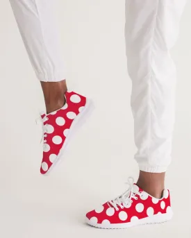 Red-White Polka Dots - Mouse Inspired Pattern Women's Athletic Shoe