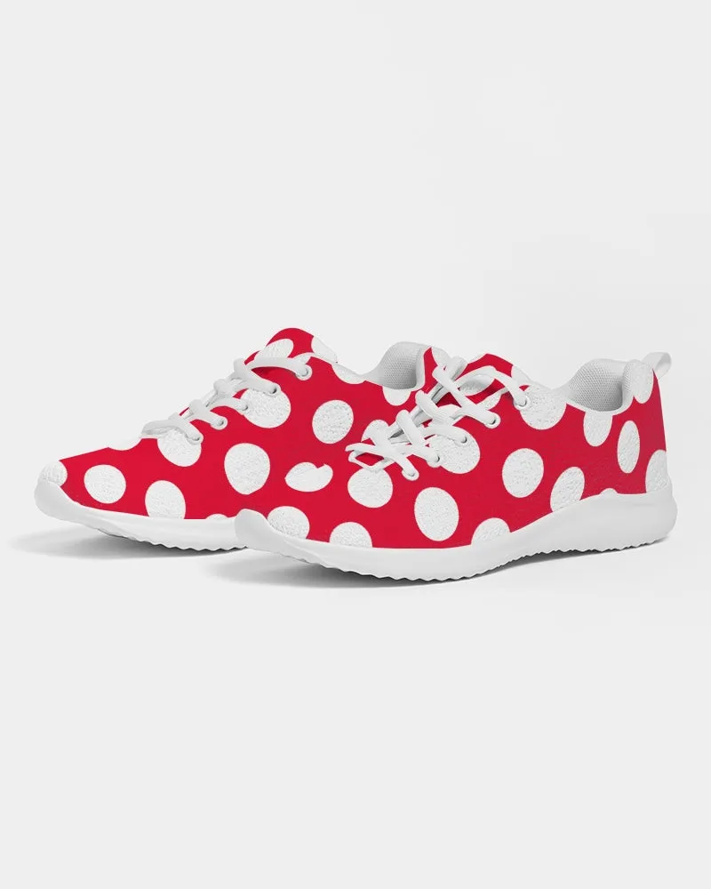 Red-White Polka Dots - Mouse Inspired Pattern Women's Athletic Shoe