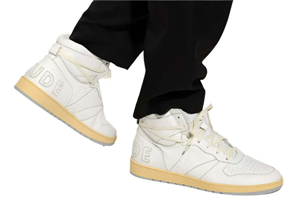 Rhude New Men's High Top Sneakers Shoes In White
