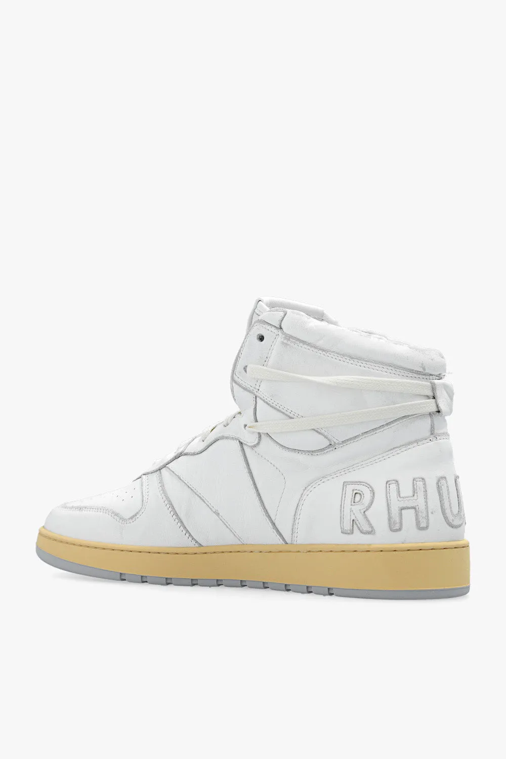 Rhude New Men's High Top Sneakers Shoes In White