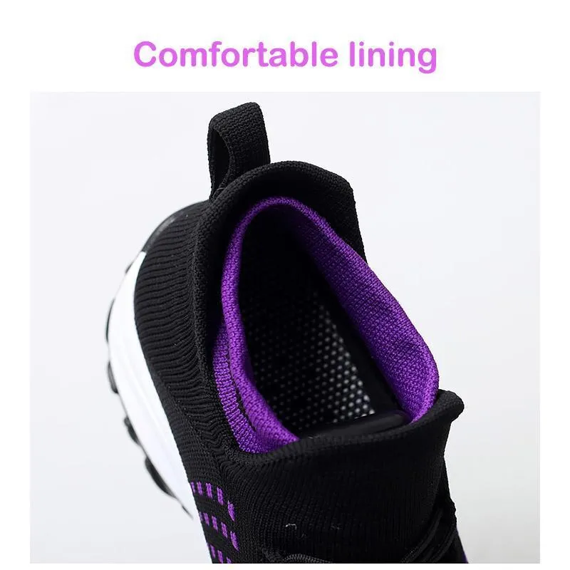 Women's Comfortable Flying Woven Increased Heel Sneakers