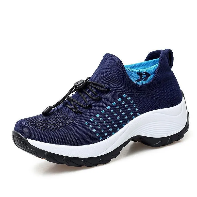 Women's Comfortable Flying Woven Increased Heel Sneakers