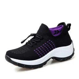 Women's Comfortable Flying Woven Increased Heel Sneakers
