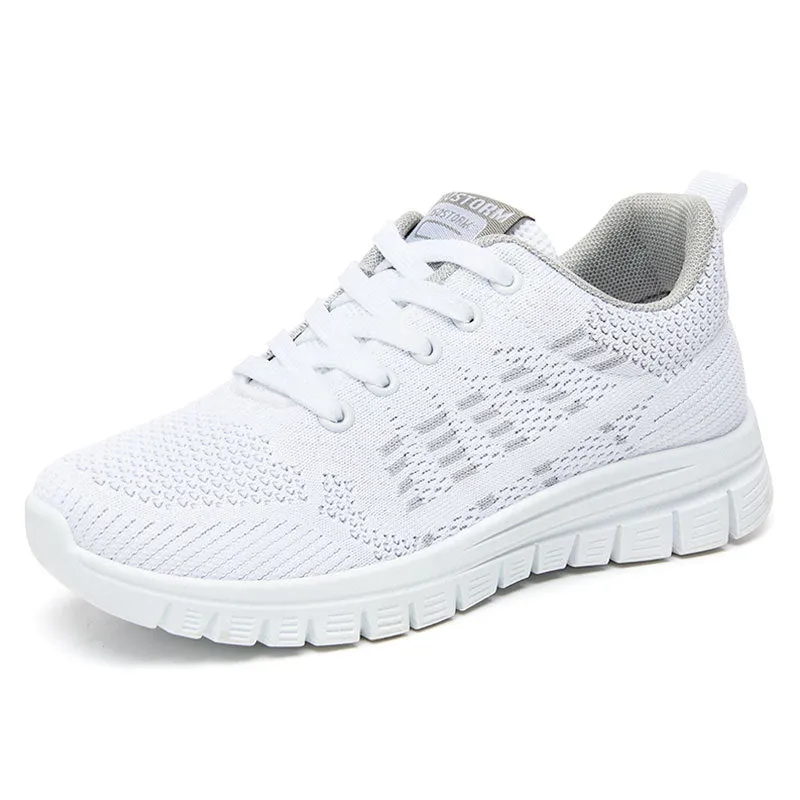 Womens Sneakers  Breathable Knit  Cushioned Sole  Athletic Fit  Ankle-Length
