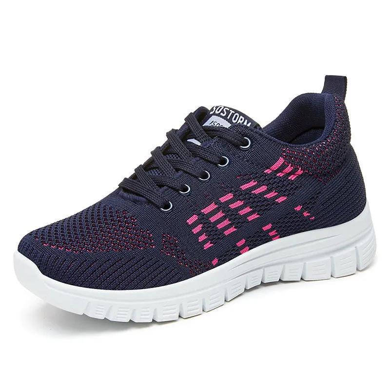 Womens Sneakers  Breathable Knit  Cushioned Sole  Athletic Fit  Ankle-Length