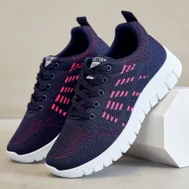 Womens Sneakers  Breathable Knit  Cushioned Sole  Athletic Fit  Ankle-Length
