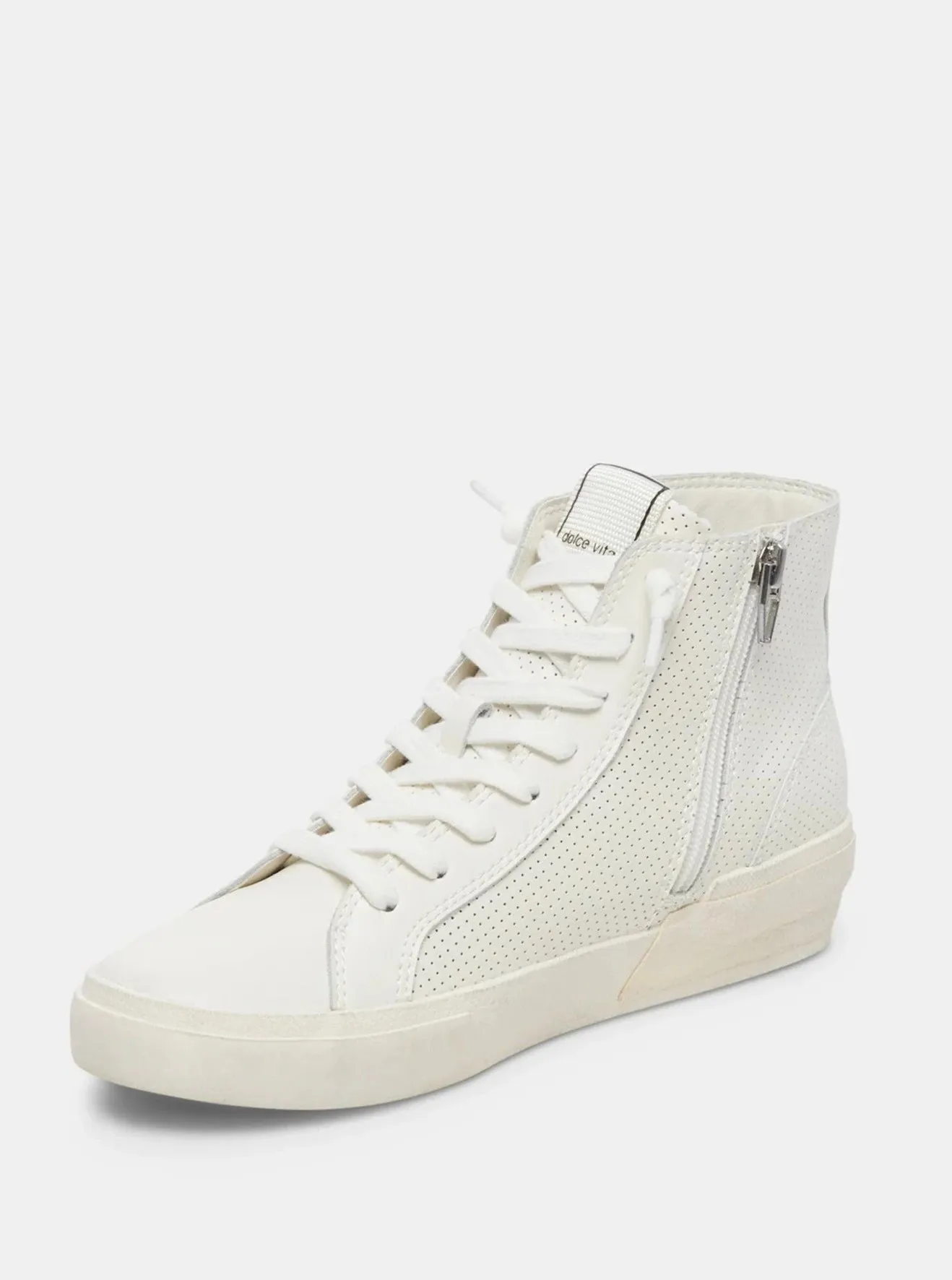 Zohara Perforated Leather Footwear [White-VZOHARA0]